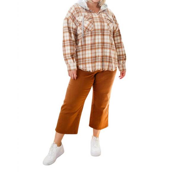 NEW VERY J best of the best hooded shacket in brown - Picture 5 of 8